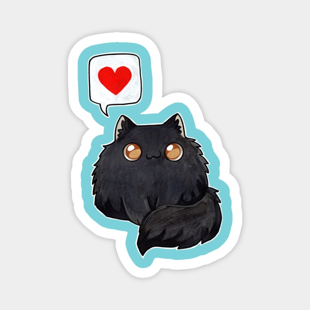 Poofy black cloud kitty Magnet by BiancaRomanStumpff