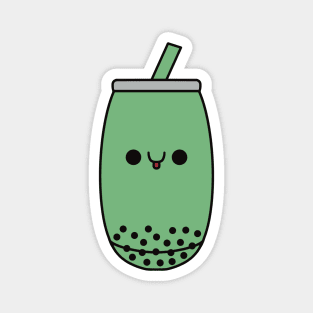 Cute Kawaii Honeydew Bubble Tea Magnet