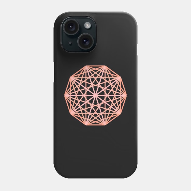 Light Orange Salmon Polyhedron Geometric Shape Phone Case by SeaChangeDesign