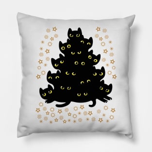 Christmas Tree Cats Pillow