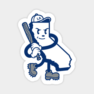 Los Angeles 'Baseball State' Fan T-Shirt: Swing into SoCal Style with a Cartoon Mascot and California Flair! Magnet