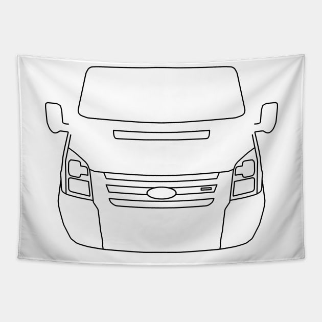 Ford Transit van outline graphic (black) Tapestry by soitwouldseem