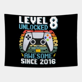 Level 8 Unlocked Awesome Since 2016 Tapestry