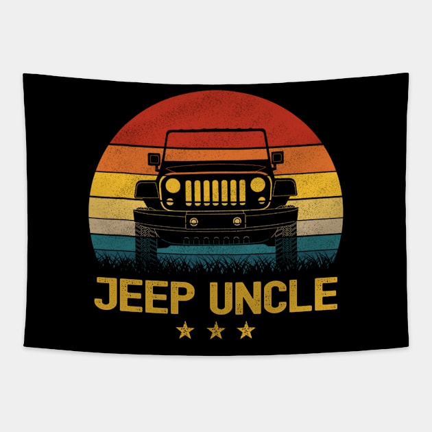 Vintage Jeep Jeep Uncle Jeep men Jeeps Lover Tapestry by Jane Sky