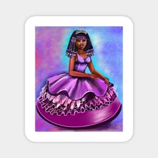 African American princess with beads. The best Gifts for black girls 2022 afro princesses  ! beautiful  black girls with Afro hair, brown eyes and dark brown skin. black princess Magnet