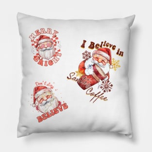 Vintage Santa Claus Stickers Pack Pillow