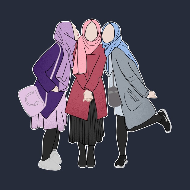 Trio Hijabi Besties by Jb Siham Art