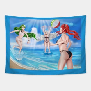 Littorio, Vittorio Veneto and Zara at the Beach Tapestry