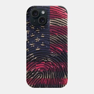 American Fingerprint USA flag 4th of July Phone Case