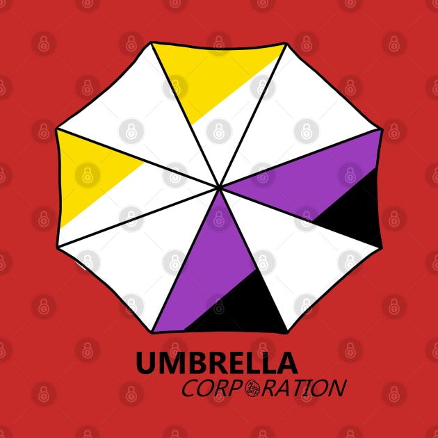 Non-Binary Pride Umbrella Corp by Materiaboitv