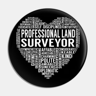 Professional Land Surveyor Heart Pin