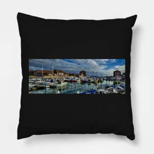 Sunderland Marina Panoramic View Pillow