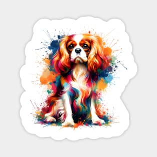 Colorful Splash Art Cavalier King Charles Spaniel Magnet