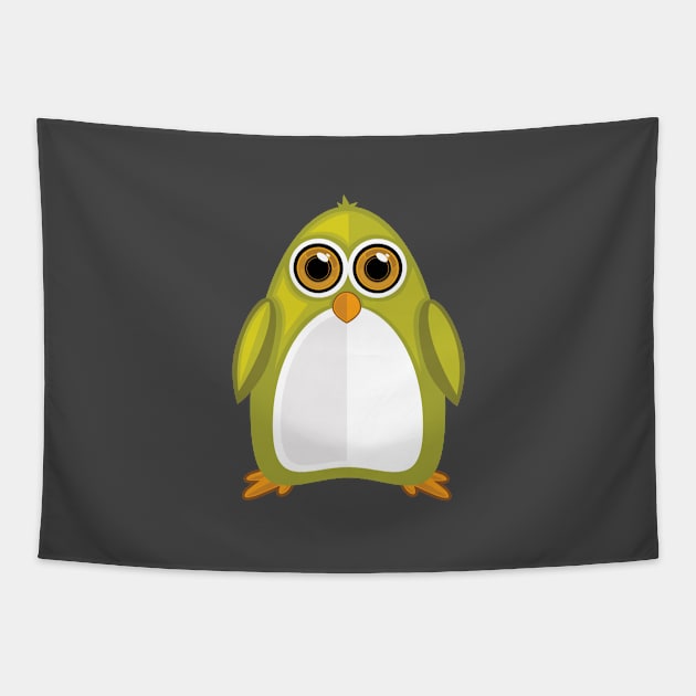 Yellow Green Penguin Tapestry by adamzworld