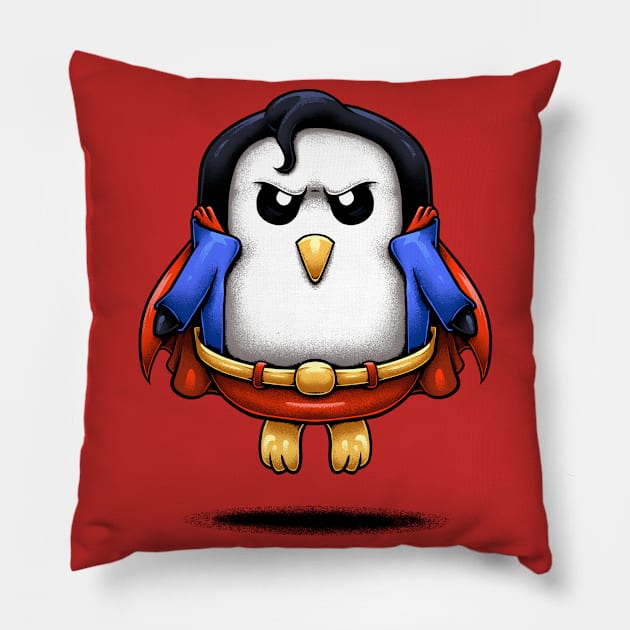 Penguin Superhero 4 Pillow by RUA