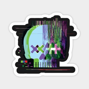 Glitch Skull Magnet