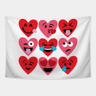 Emoji Hearts Tapestry