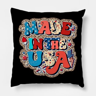 American Flag 4th Of July Made In The USA Patriotic Pillow