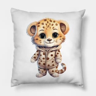 Cheetah Wearing Pajamas Pillow