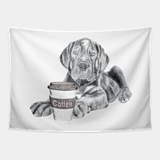 Great Dane With Coffee Cup Tapestry