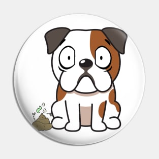 Funny bulldog smells poo poo Pin