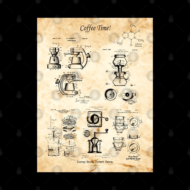 Coffee Addict Gift Patent Art by MadebyDesign