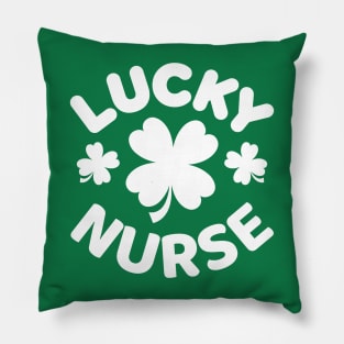 Lucky Nurse Shamrock Clover Leaf St Patricks Day Funny Pillow