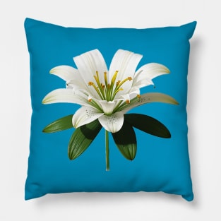 Lovely White Lotus Flower Pillow