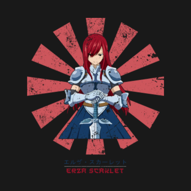 Disover Erza Scarlet Retro Japanese Fairy Tail - Erza Scarlet - T-Shirt