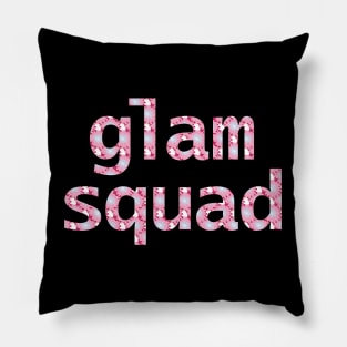 Floral Glam Squad Typography Pillow