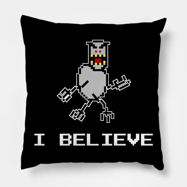 I Believe SkiFree Pillow by AngryMongoAff