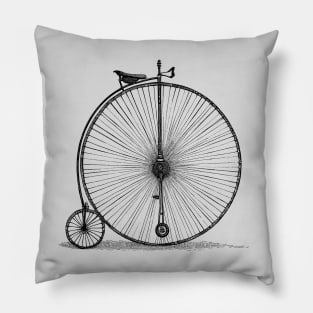 Penny-farthing - black Pillow