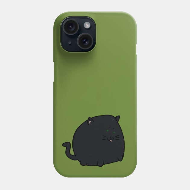 Black cat orb Phone Case by funkysmel