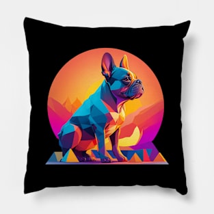 Geometrical Sunset French Bulldog Pillow