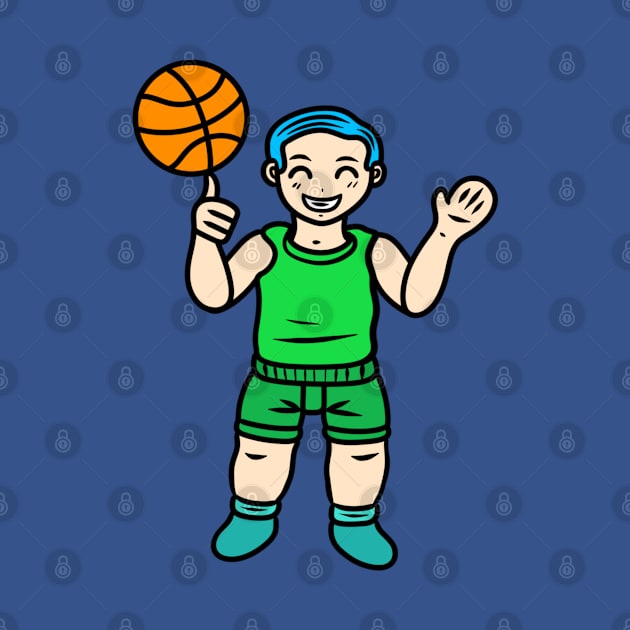 Cute basketball player boy by Andrew Hau