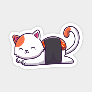 Cute Cat Sushi Salmon Magnet