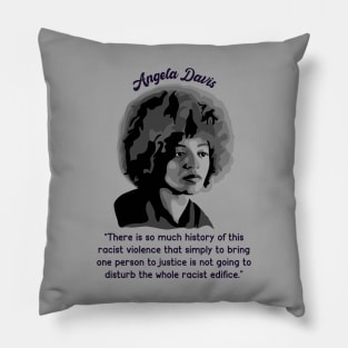 Angela Davis Portrait and Quote Pillow