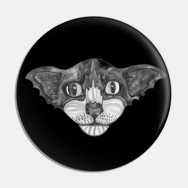 Watercolor black and white bat cat. Pin by deadblackpony