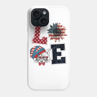 4th Of July Love Sunflower And Raccoon Happy Independence Day Phone Case