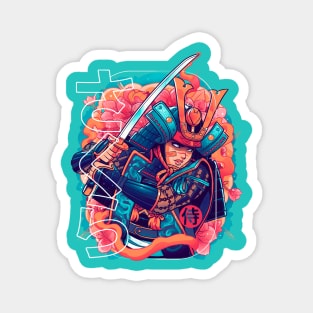 Sakura Floral Samurai Magnet