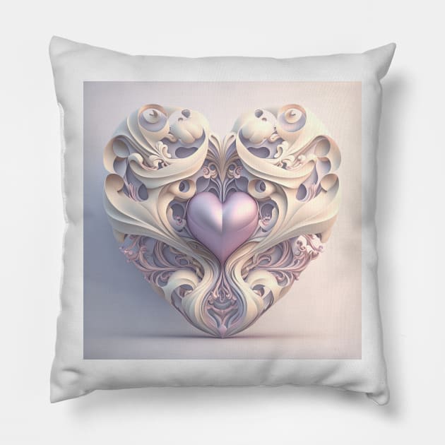 A Fractal Design in A Heart Motif Pillow by daniel4510