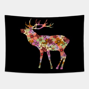 deer stag flower wild animal hunting bloom Tapestry