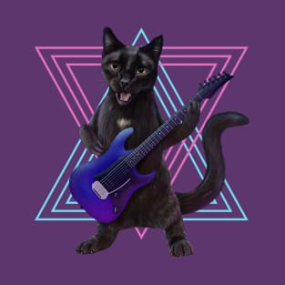 Cat playing electric guitar T-Shirt