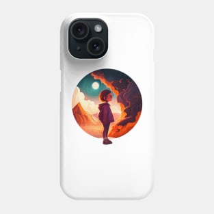 The Mountain and a Cute Little Girl Phone Case