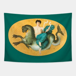 ARION ON A SEA HORSE HOLDING A LYRA Tapestry