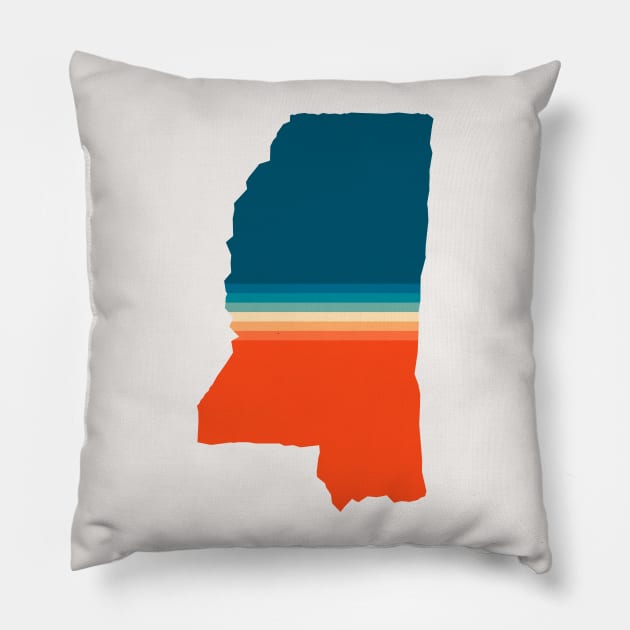 Mississippi State Retro Map Pillow by n23tees