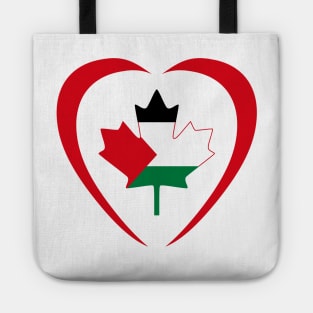 Palestinian Canadian Multinational Patriot Flag (Heart) Tote