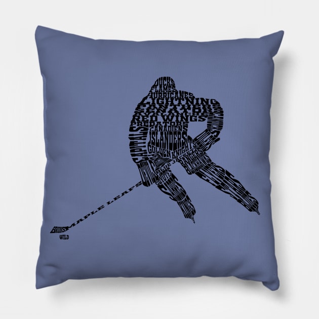 NHL - Team names typography Pillow by shellysom91