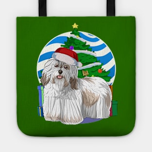 Havanese Dog Cute Santa Christmas Gift Tote