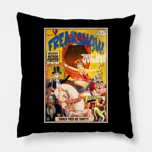 ACID Vintage Freakshow Circus Poster Popart #6 | Psychedelic Sideshow LSD Mirror Trip Design By Tyler Tilley (tiger picasso) Pillow